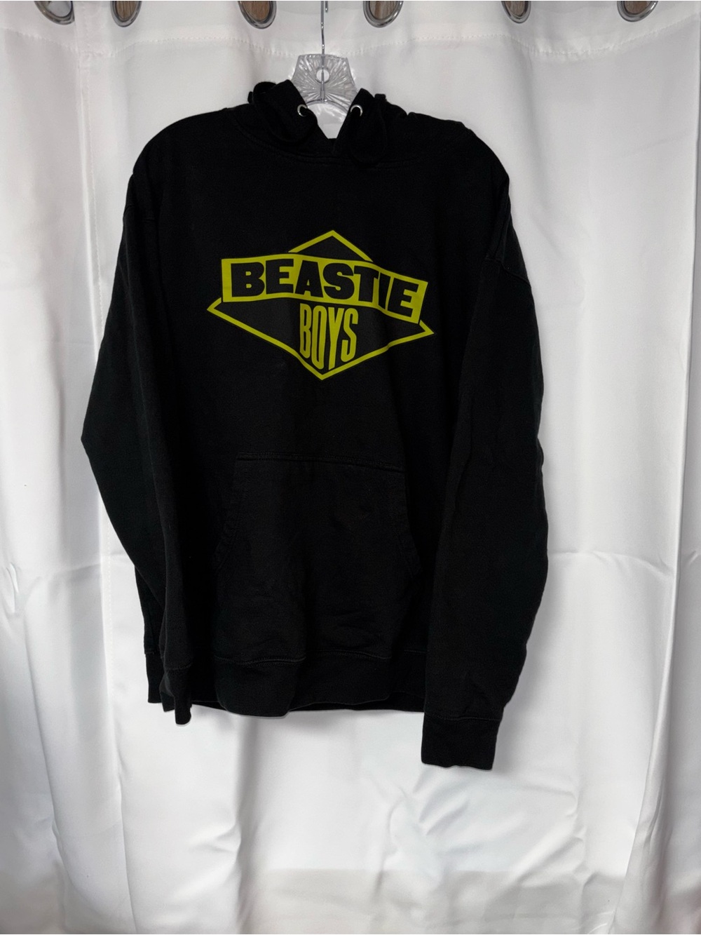 Beastie Boys Black Crewneck Hoodie with Yellow Logo - Men’s Sweatshirt